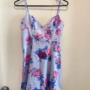 ZARA NWT purple floral mini dress S